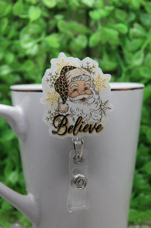 Santa Believe • Badge/ID Holder with Clip