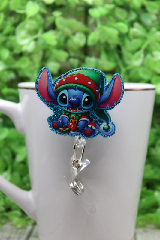 Christmas Stitch Elf Hat • Badge/ID Holder with Clip