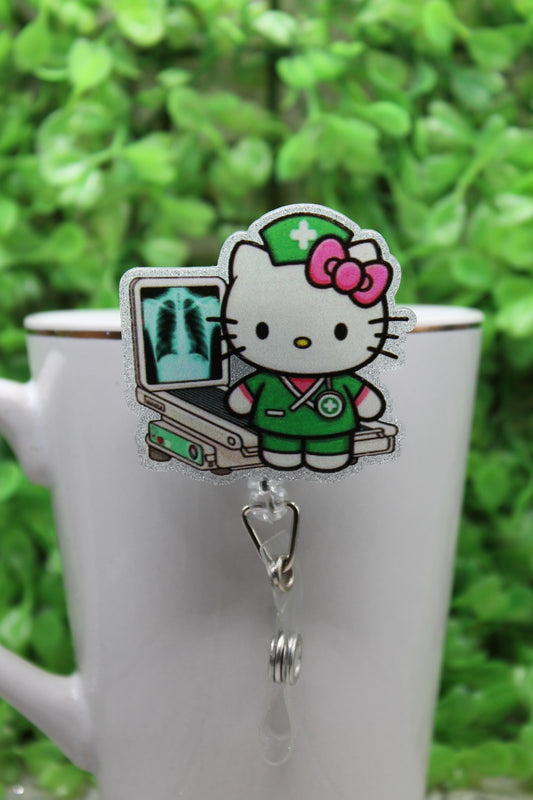 X-Ray Tech Cat • Badge/ID Holder with Clip