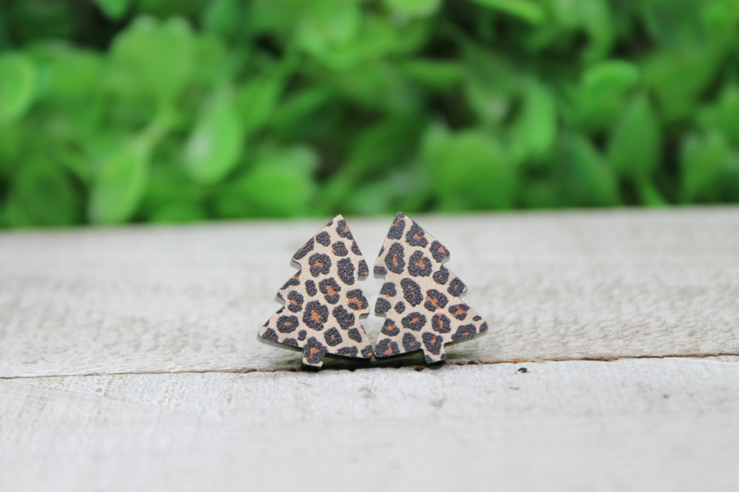 Leopard Christmas Tree • Stud Earrings