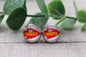 Football - KC Chiefs Red Arrow | 12mm Glass Stud Earrings | Hypoallergenic