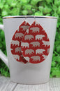 Bears on Red Teardrop Earrings