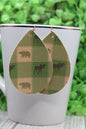 Bear and Moose Plaid Teardrop Earrings