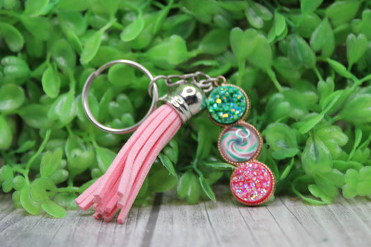 Candy Swirl • Tassel Keychain