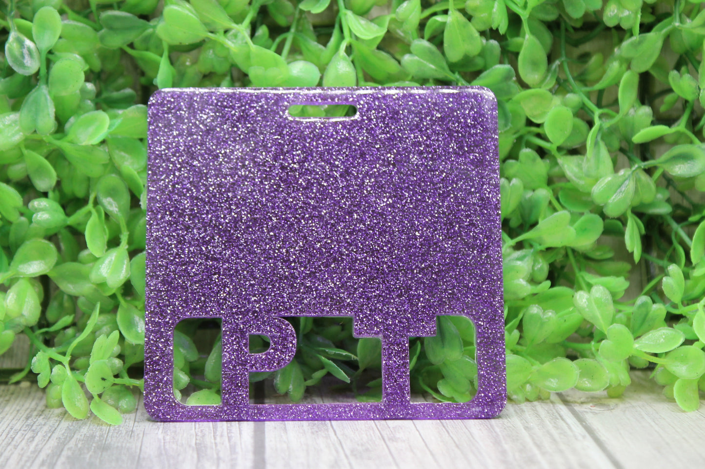 PT - Physical Therapist Purple Glitter • Badge Buddy