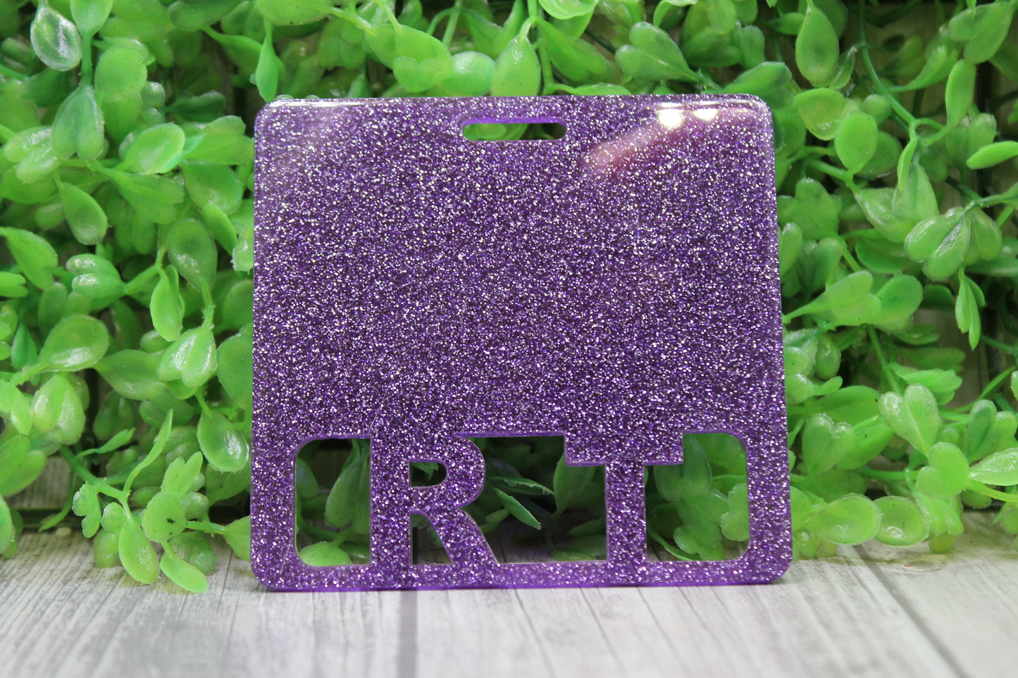 RT - Respiratory Therapist Purple Glitter • Badge Buddy