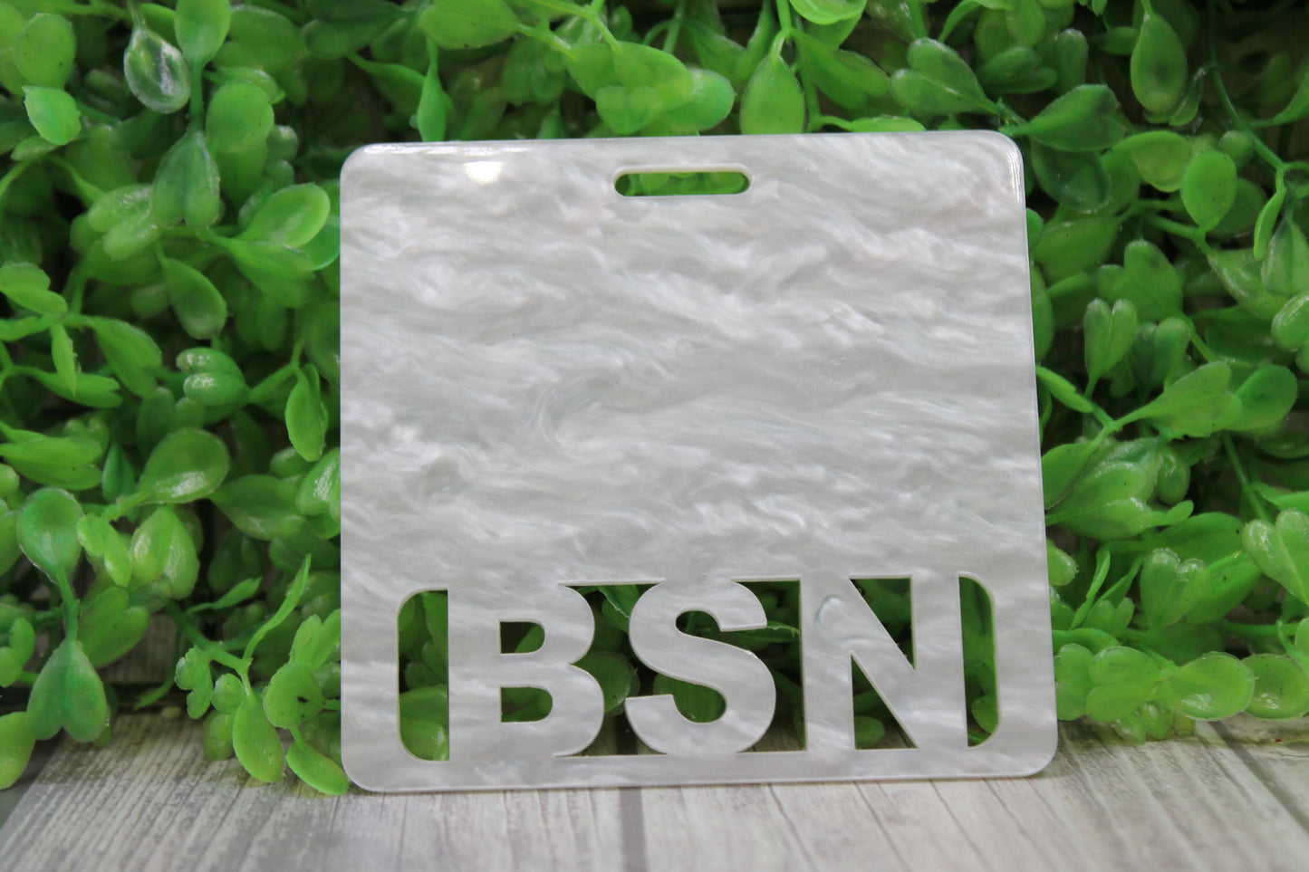 BSN - Bachelor of Science in Nursing White Shimmer • Badge Buddy