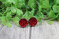 Red Krystal • 12mm Stud Earrings