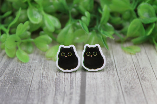 Black Cat • Stud Earrings