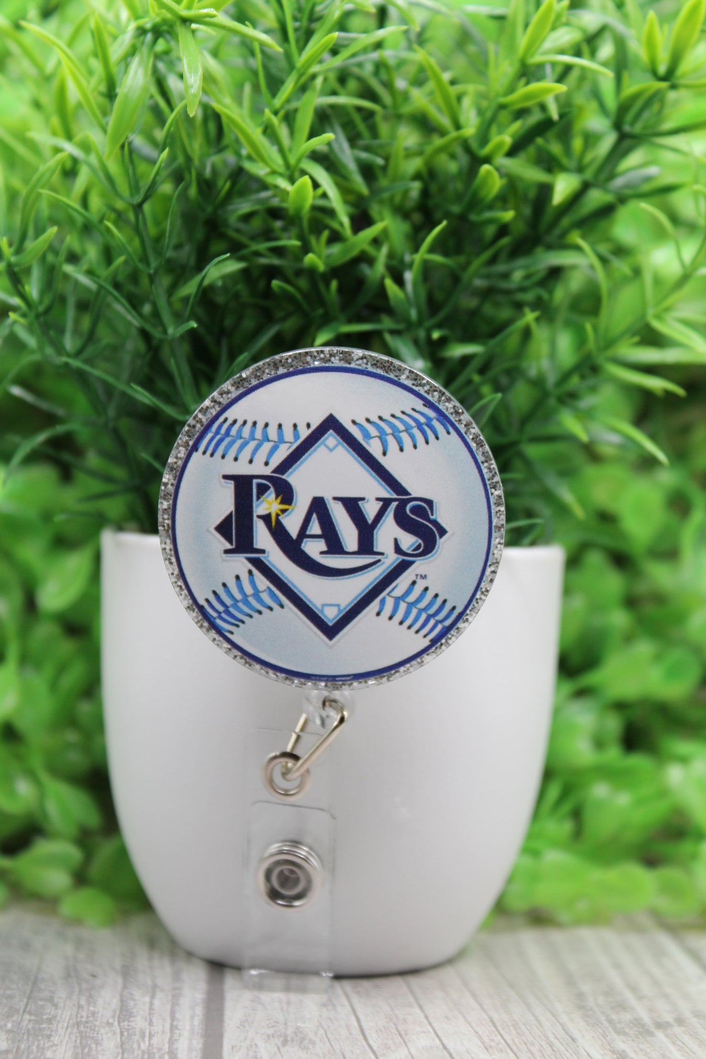 Baseball Rays Baseball • Badge/ID Holder with Alligator Clip