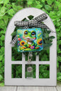 Frog and Sunflowers Badge/ID Holder with Alligator Clip