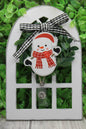 Snowman with Red Scarf Badge/ID Holder with Alligator Clip