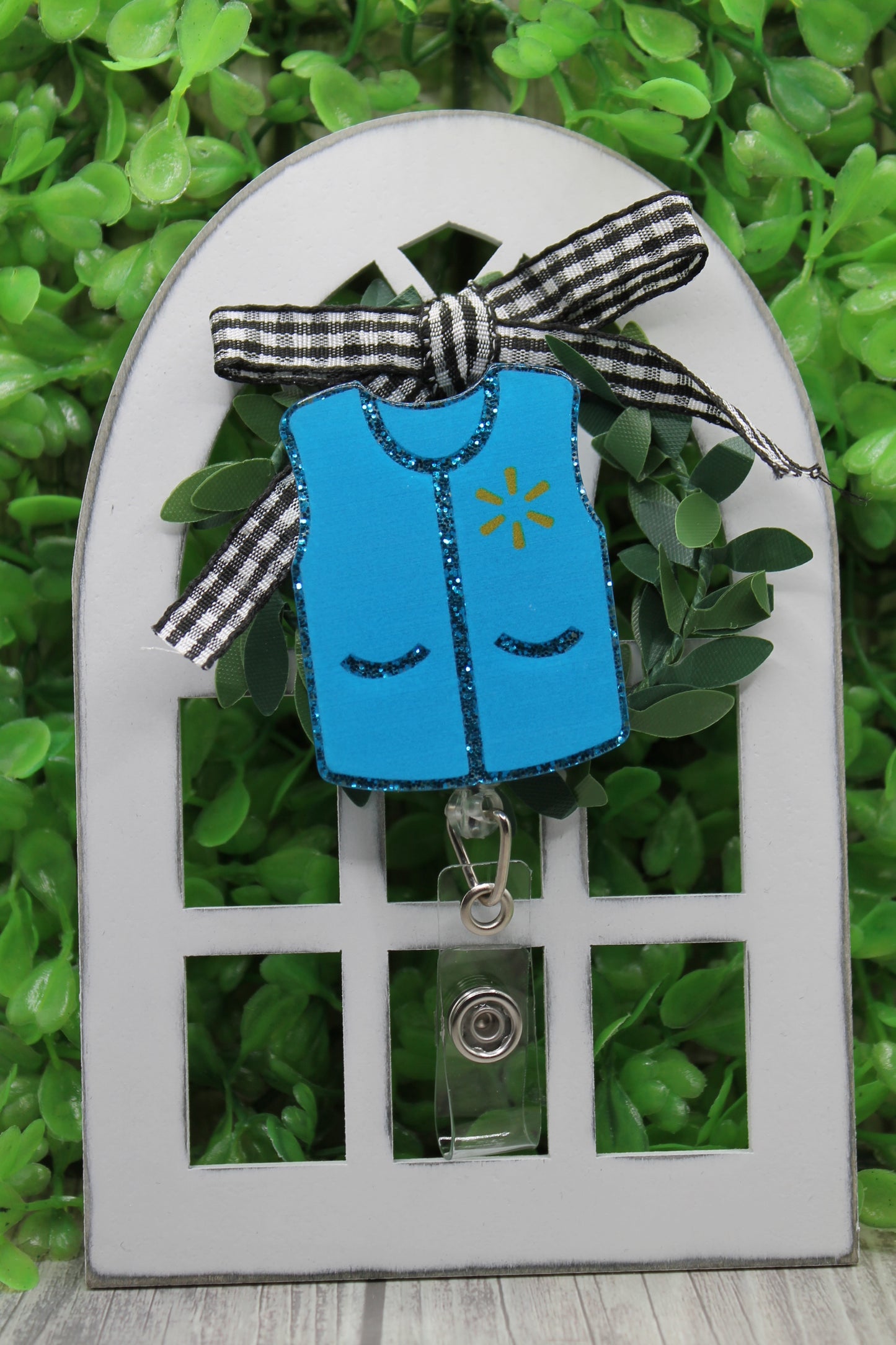 Blue Vest Badge/ID Holder with Alligator Clip