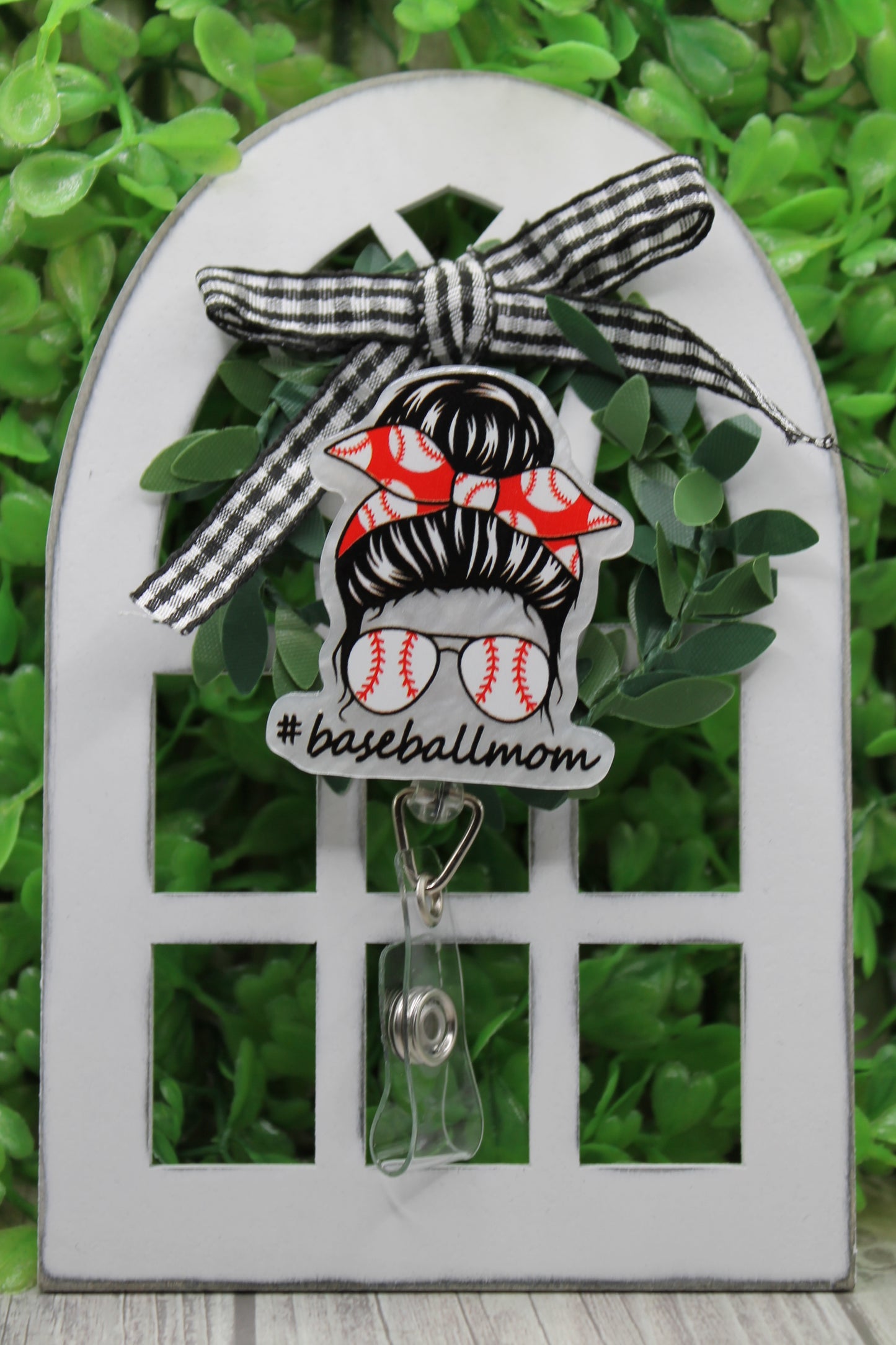 Baseball Mom Badge/ID Holder with Alligator Clip