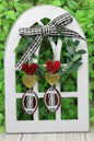 Football, Red & Gold Glitter Heart Trio • Dangle Earrings