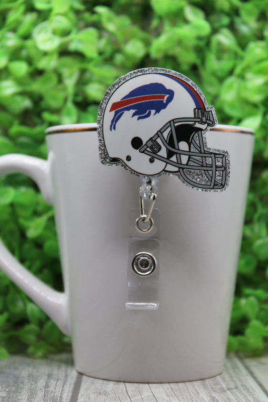 Football Bills Helmet Badge/ID Holder with Alligator Clip