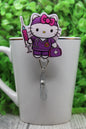 Nurse Purple Scrubs Cat Badge/ID Holder with Alligator Clip