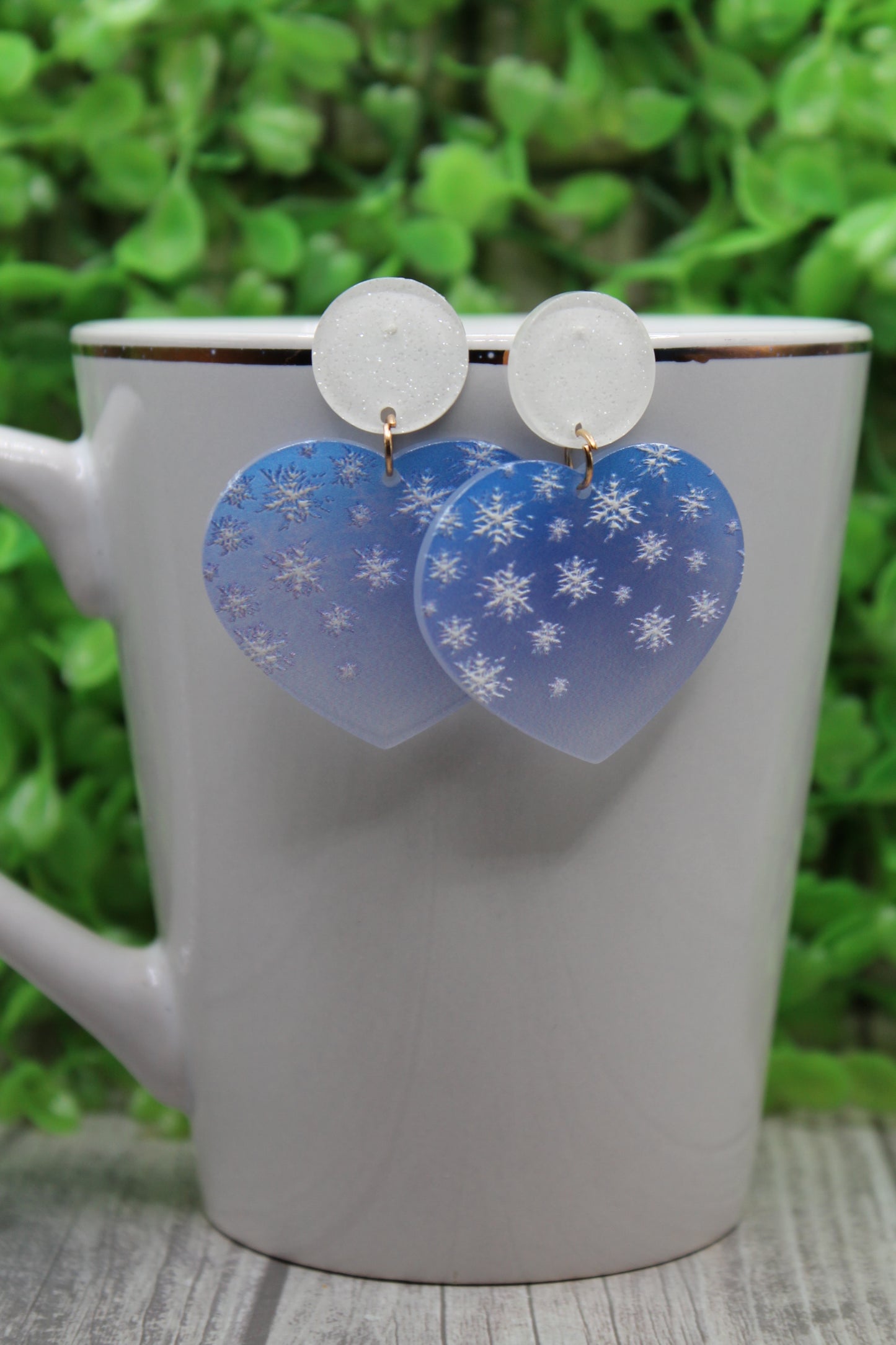 Snowflake Hearts Valentine's Day • Dangle Earrings