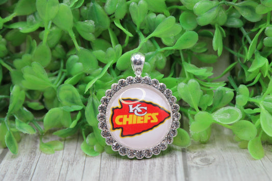 KC Chiefs Red Arrow Rhinestones • 25mm Pendant