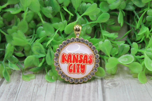 Kansas City Retro Rhinestones • 25mm Pendant