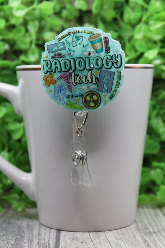 Radiology Tech Badge/ID Holder with Alligator Clip