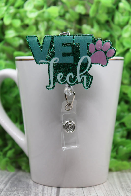 Vet Tech Badge/ID Holder with Alligator Clip