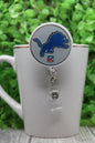 Football Detroit Lions Circle Badge/ID Holder with Alligator Clip