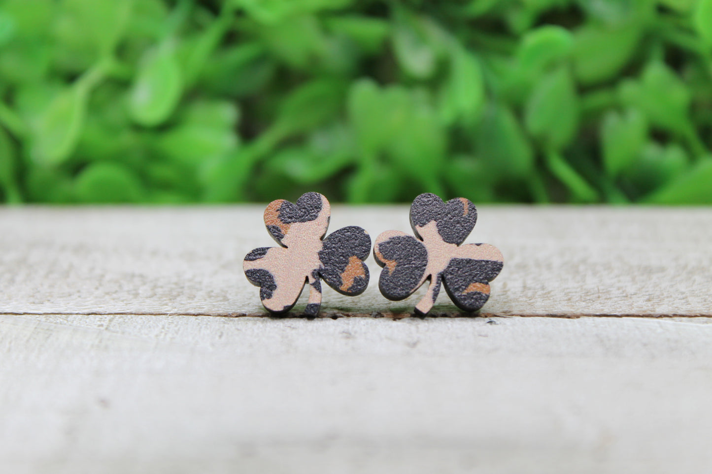 Leopard Clover St. Patrick's Day • Stud Earrings