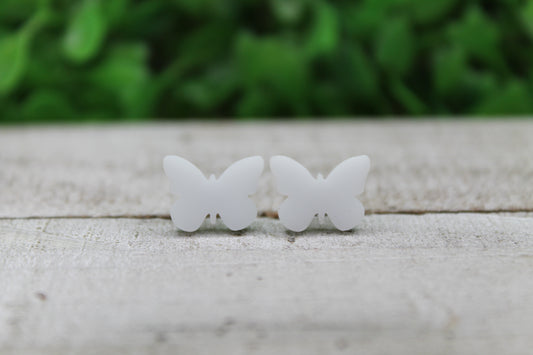 White Butterfly • Stud Earrings