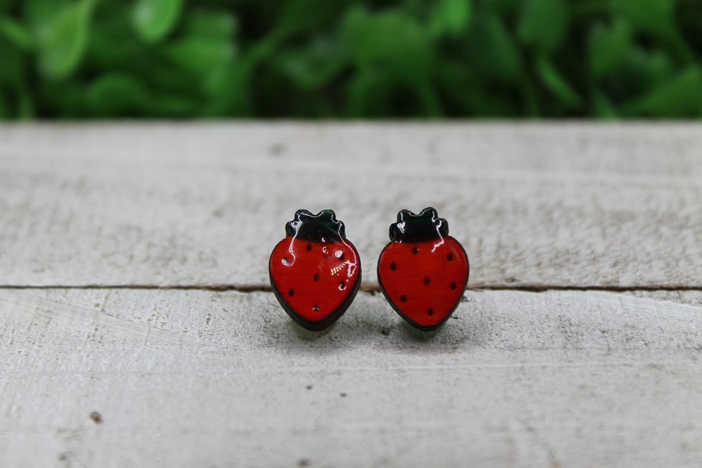 Red Strawberries • Stud Earrings