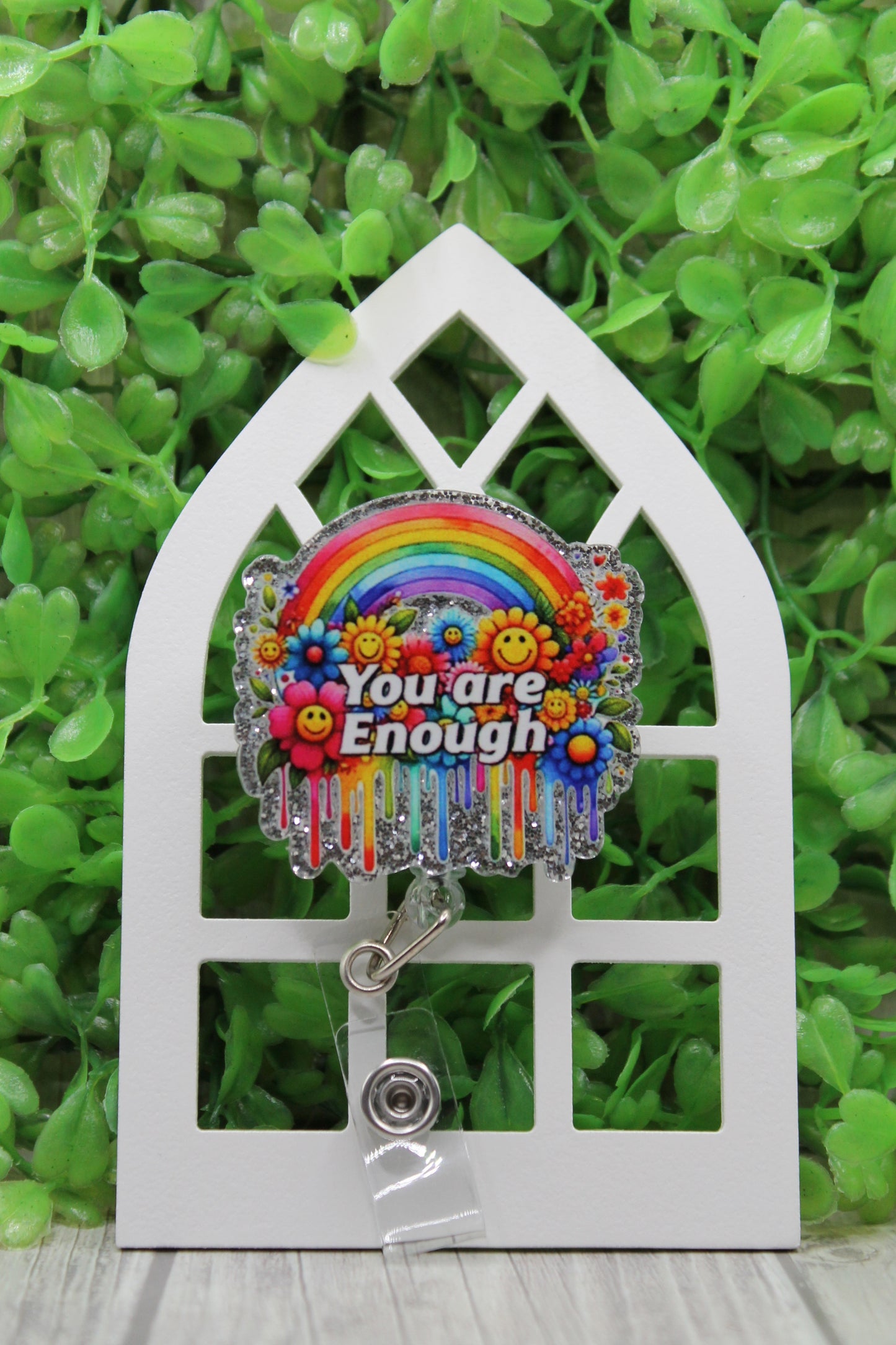 You Are Enough Badge/ID Holder with Alligator Clip