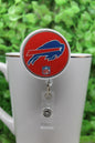 Football Bills Circle • Badge/ID Holder with Alligator Clip