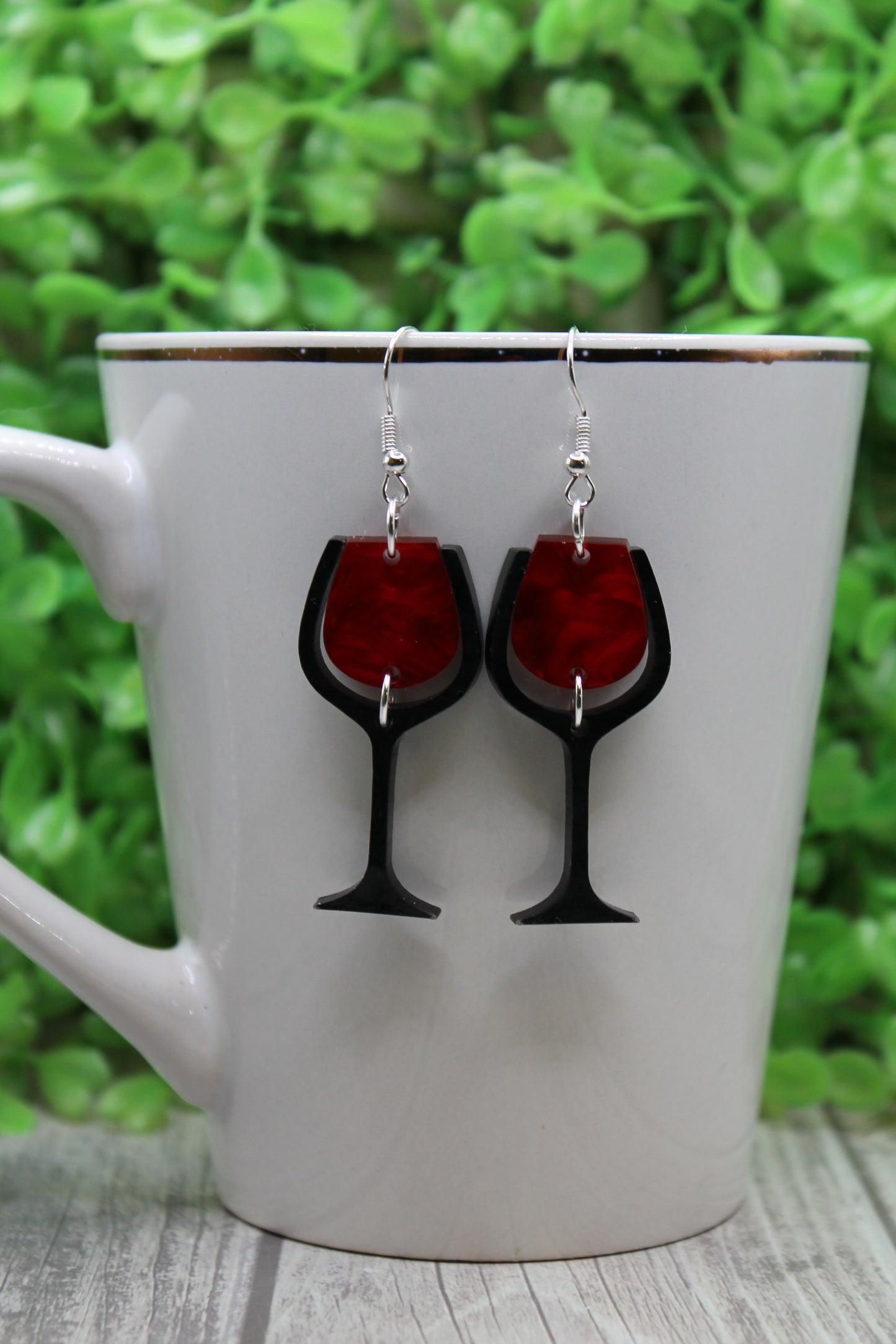 Red Wine Glasses • Dangle Earrings