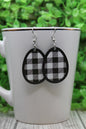 White Plaid Easter Egg • Dangle Earrings