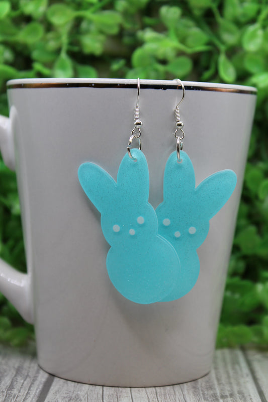 Blue Shimmer Peep Easter • Dangle Earrings