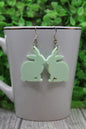 Green Easter Rabbit • Dangle Earrings