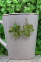 Green Confetti Clovers • Dangle Earrings