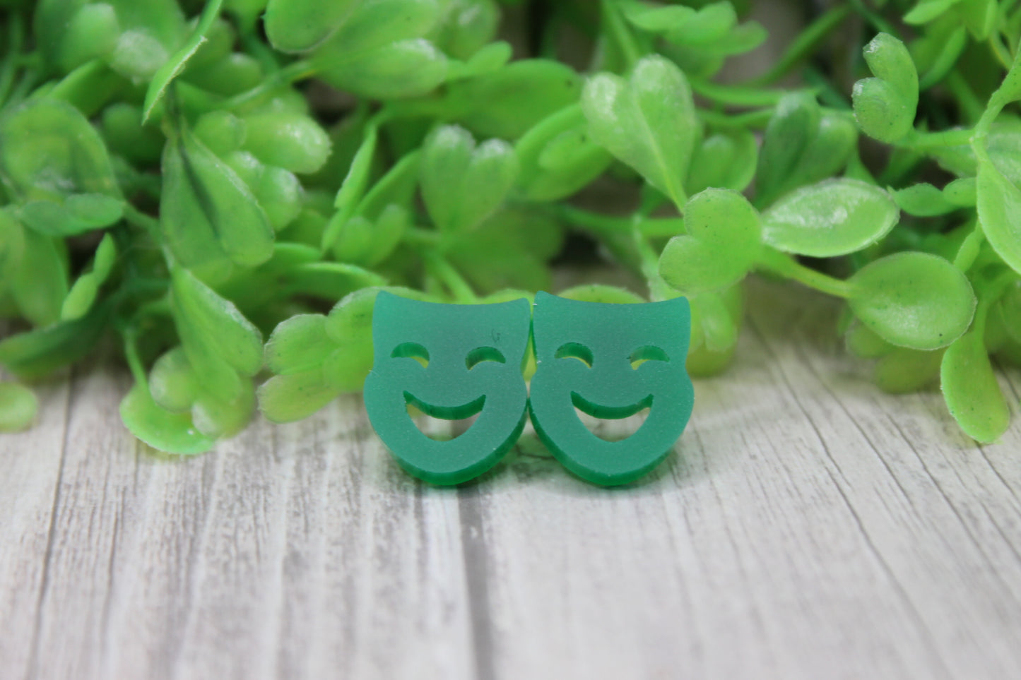 Green Mask • Stud Earrings