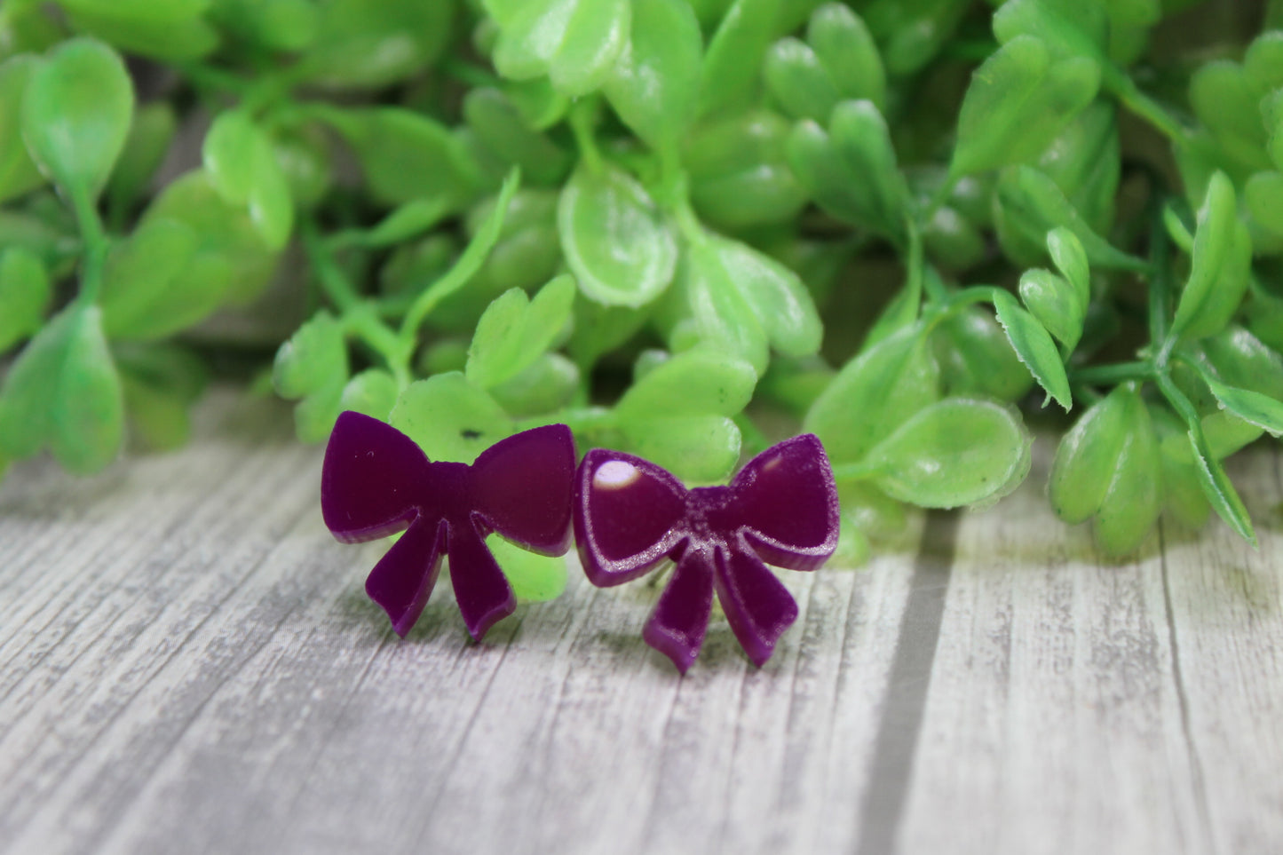 Purple Bow • Stud Earrings