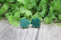 Shimmer Green Shamrocks • Stud Earrings