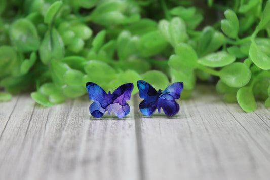 Watercolor Butterfly • Stud Earrings