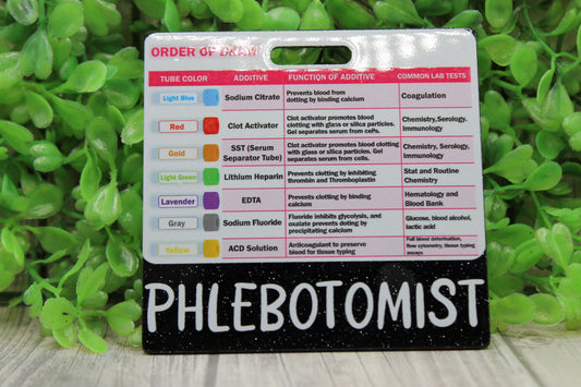 Phlebotomist Black Glitter • Badge Buddy