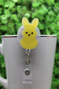 Yellow Easter Peep • Badge/ID Holder with Alligator Clip