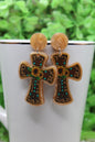 Sunflower Cross • Dangle Earrings