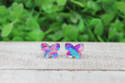 Watercolor Butterflies • Stud Earrings