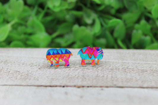 Tribal Elephant • Stud Earrings