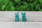 Teal Glitter Peep • Stud Earring