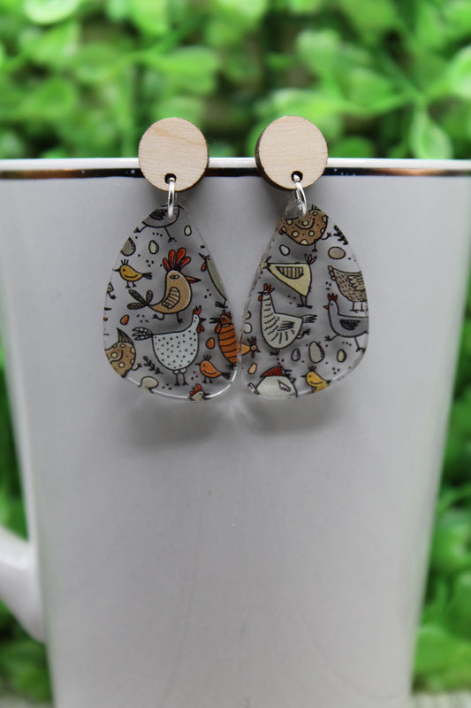 Crazy Chickens • Dangle Earrings