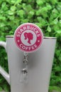 SB Coffee Circle • Badge/ID Holder with Alligator Clip