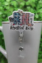 RN - Pink Blue Floral • Badge/ID Holder